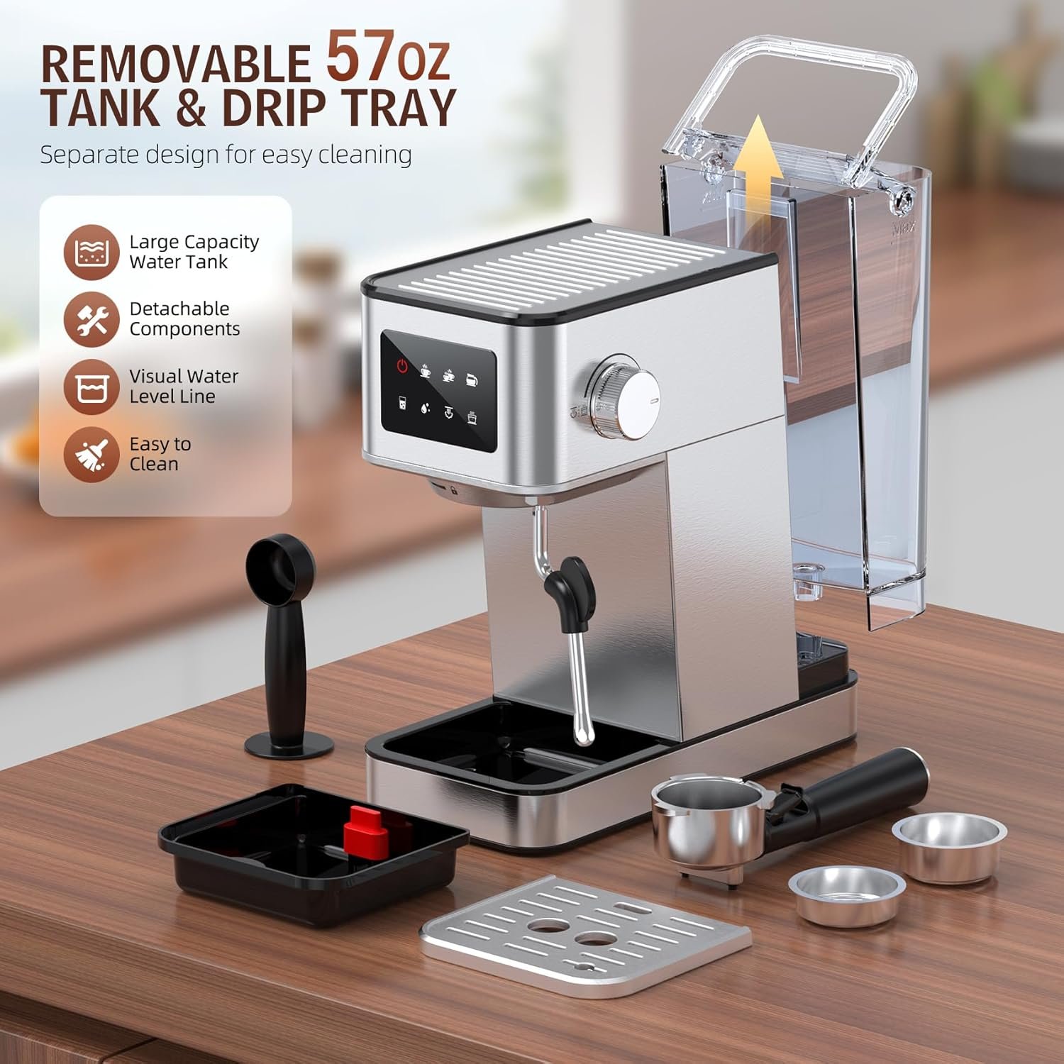 Compact Espresso Machine with Milk Frother - Image 2